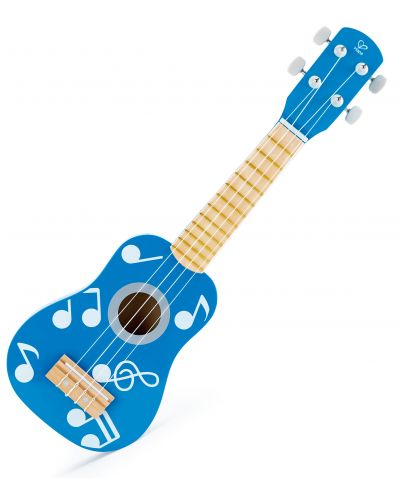 Детски музикален инструмент Hape - Укулеле, от дърво, синя - 1