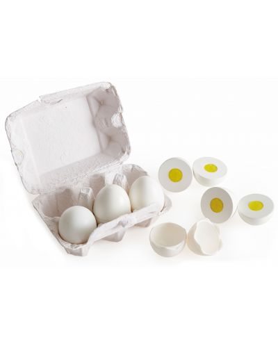 Комплект продукти за рязане Hape - Кутия с яйца, от дърво - 2