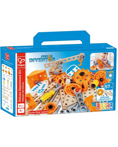 Дървен конструктор Hape Junior Inventor - Делукс - 1