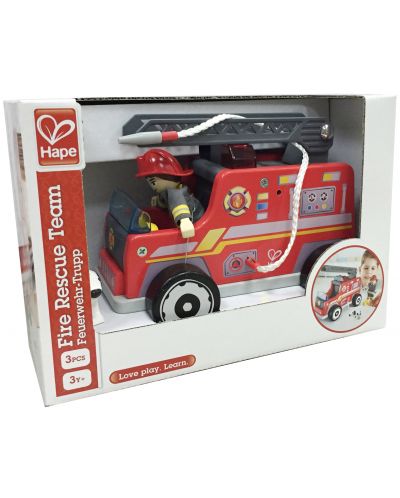 Дървена играчка Hape - Пожарна кола - 1