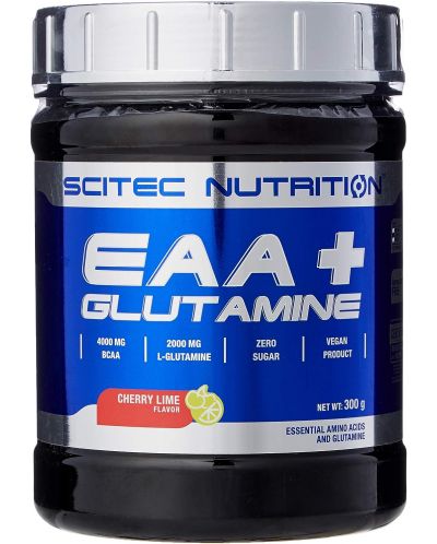 EAA + Glutamine, череша и лайм, 300 g, Scitec Nutrition - 1
