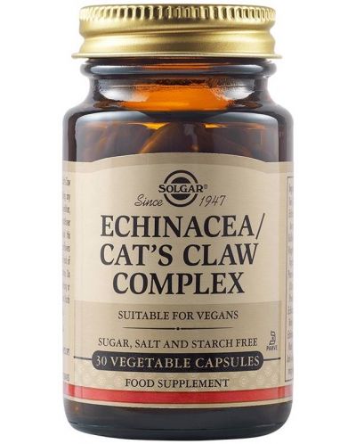 Echinacea & Cat's Claw Complex, 30 растителни капсули, Solgar - 1