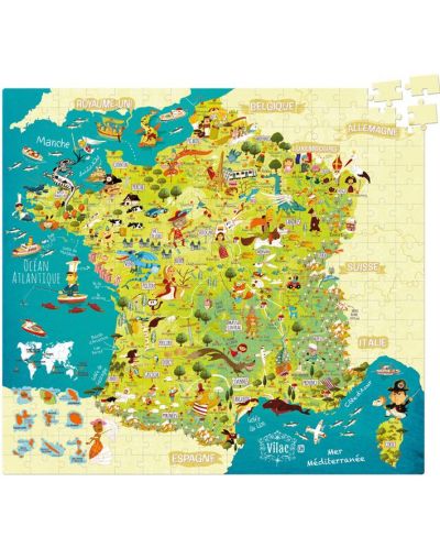 Пъзел-карта на Франция, 300 части (френска) - 2
