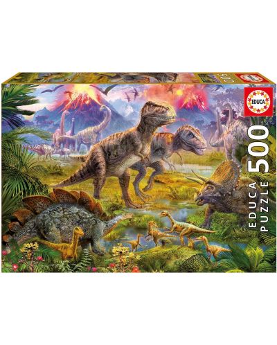 Пъзел Educa от 500 части - Динозавърска среща - 1