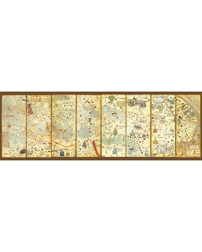 Панорамен пъзел Educa от 3000 части - Средновековна карта, Ейбрахам Крескес - 2