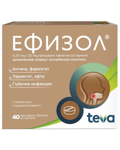 Ефизол, 40 таблетки за смучене, Teva - 1