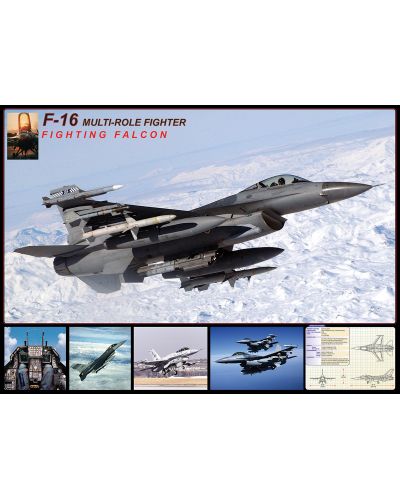Пъзел Eurographics от 1000 части – Изтребител F-16 Falcon - 2