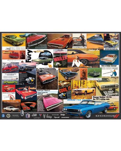 Пъзел Eurographics от 1000 части – Ретро реклами на автомобили Dodge - 2