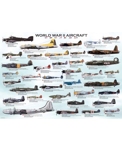 Пъзел Eurographics от 1000 части – Военни самолети от Втората световна война - 2