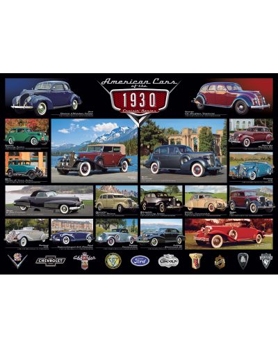 Пъзел Eurographics от 1000 части – Класически автомобили от 1930 г. - 2
