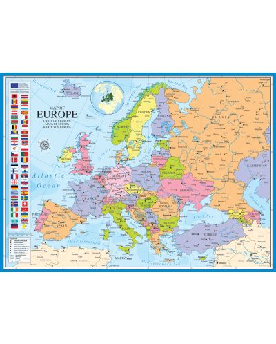 Пъзел Eurographics от 1000 части – Карта на Европа - 2