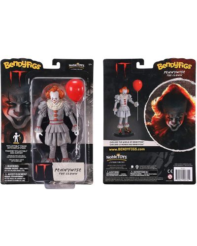 Екшън фигура The Noble Collection Movies: IT - Pennywise (Bendyfigs), 19 cm - 2
