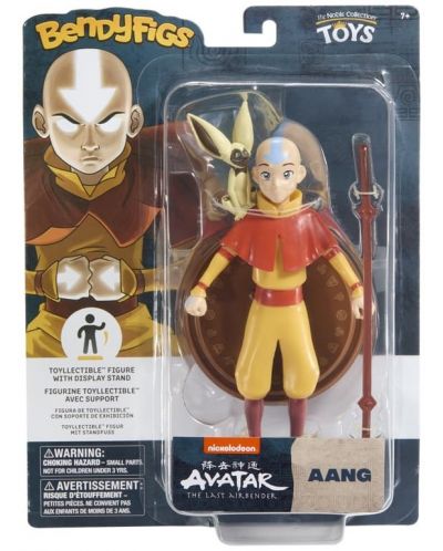 Екшън фигура The Noble Collection Animation: Avatar: The Last Airbender - Aang (Bendyfig), 18 cm - 7