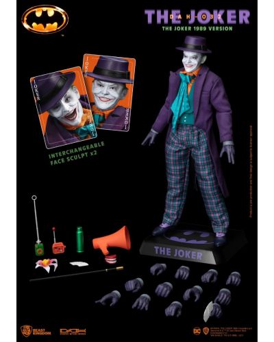 Екшън фигура Beast Kingdom DC Comics: Batman - The Joker (1989) (Dynamic 8ction Heroes), 21 cm - 10