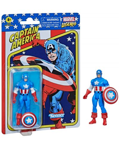 Екшън фигура Hasbro Marvel: Captain America - Captain America (Marvel Legends) (Retro Collection), 10 cm - 2