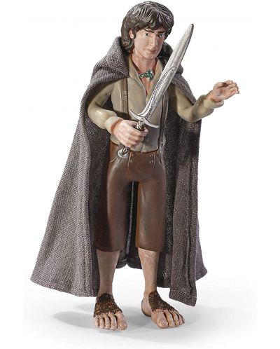 Екшън фигура The Noble Collection Movies: The Lord of the Rings - Frodo Baggins (Bendyfigs), 19 cm - 1