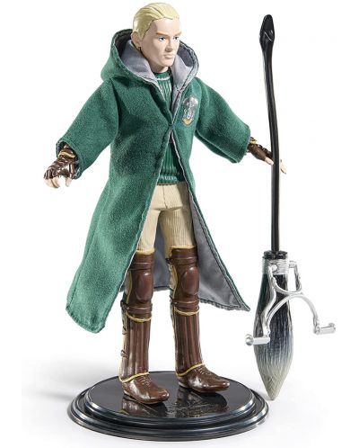 Екшън фигура The Noble Collection Movies: Harry Potter - Draco Malfoy (Quidditch) (Bendyfig), 19 cm - 2