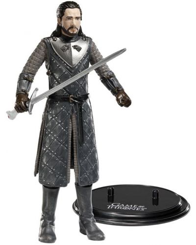 Екшън фигура The Noble Collection Television: Game of Thrones - Jon Snow (Bendyfigs), 18 cm - 2