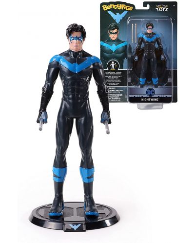 Екшън фигура The Noble Collection DC Comics: Batman - Nightwing (Bendyfigs), 19 cm - 6