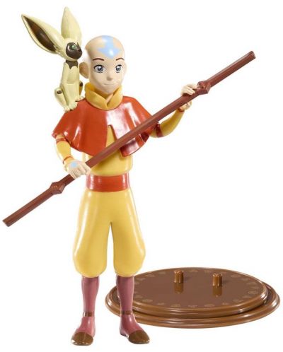 Екшън фигура The Noble Collection Animation: Avatar: The Last Airbender - Aang (Bendyfig), 18 cm - 6