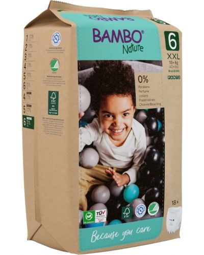 Еко пелени тип гащи Bambo Nature - Размер 6, XXL, 18+ kg, 18 броя - 5