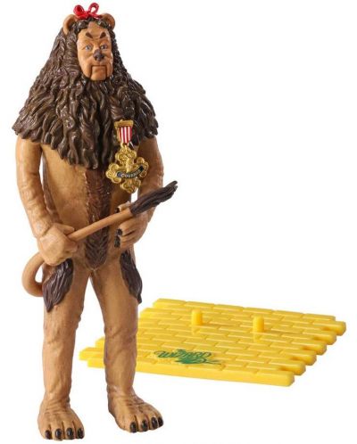 Екшън фигура The Noble Collection Movies: The Wizard of Oz - Cowardly Lion (Bendyfigs), 19 cm - 2