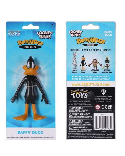 Екшън фигура The Noble Collection Animation: Looney Tunes - Daffy Duck (Bendyfigs), 11 cm - 2