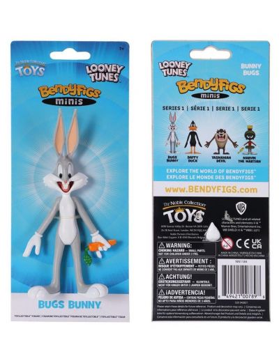 Екшън фигура The Noble Collection Animation: Looney Tunes - Bugs Bunny (Bendyfigs), 14 cm - 2