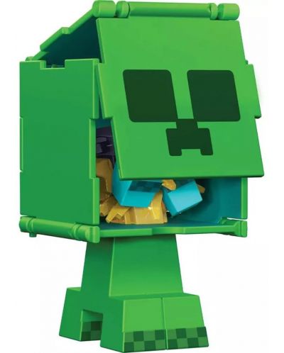 Екшън фигура Mattel Games: Minecraft - Creeper & Charged Creeper (Flippin Figs) - 4