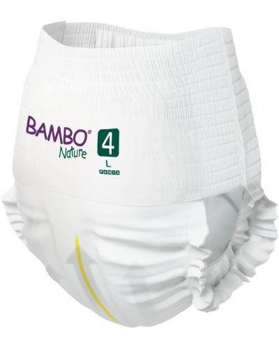 Eко пелени тип гащи Bambo Nature - Pants Tall, размер 4 L,7-12кг, 40 броя - 4