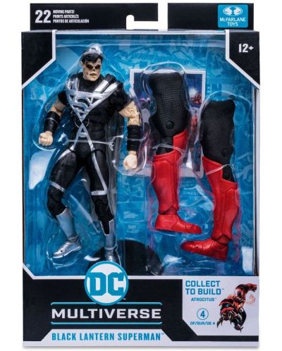 Екшън фигура McFarlane DC Comics: Multiverse - Black Lantern Superman (Blackest Night) (Build A Figure), 18 cm - 8