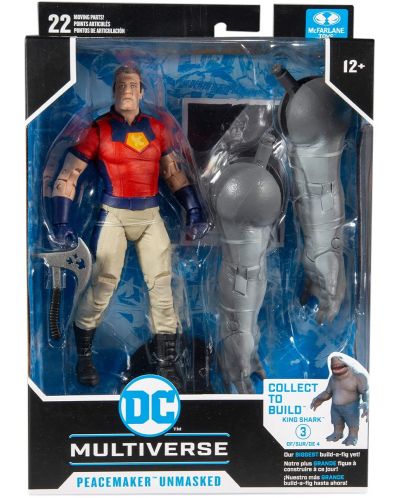 Екшън фигура MCFarlane DC Comics: Suicide Squad - Peacemaker (Unmasked) (Build A Figure), 18 cm - 5