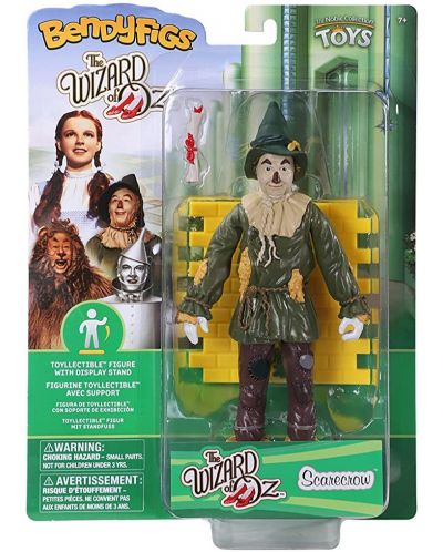 Екшън фигура The Noble Collection Movies: The Wizard of Oz - Scarecrow (Bendyfigs), 19 cm - 7