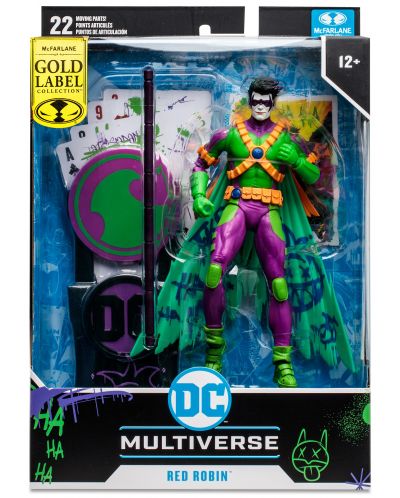 Екшън фигура McFarlane DC Comics: Multiverse - Red Robin (New 52) (Jokerized) (Gold Label), 18 cm - 9