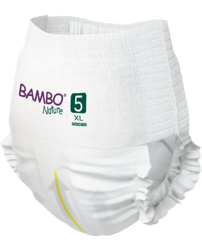 Еко пелени тип гащи Bambo Nature - Pants, размер 5, XL, 11-17 kg, 19 броя, хартиена опаковка - 5