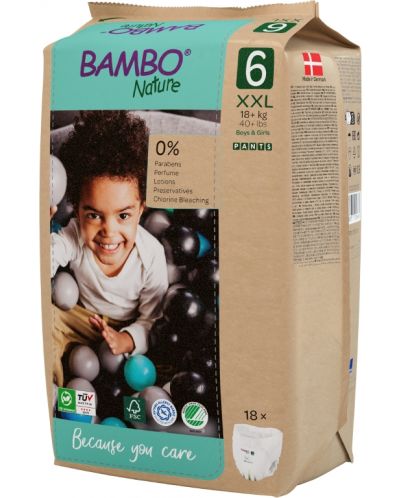 Еко пелени тип гащи Bambo Nature - Размер 6, XXL, 18+ kg, 18 броя - 4