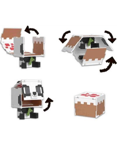 Екшън фигура Mattel Games: Minecraft - Panda & Cake (Flippin Figs) - 3