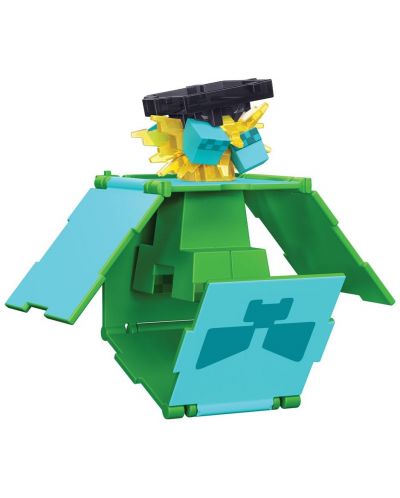 Екшън фигура Mattel Games: Minecraft - Creeper & Charged Creeper (Flippin Figs) - 7