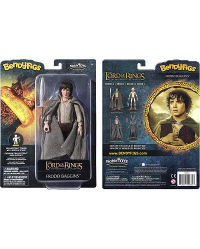 Екшън фигура The Noble Collection Movies: The Lord of the Rings - Frodo Baggins (Bendyfigs), 19 cm - 4