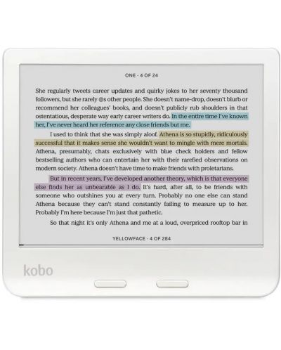 Електронен четец Kobo - Libra Colour, 7'', 32GB, бял - 2