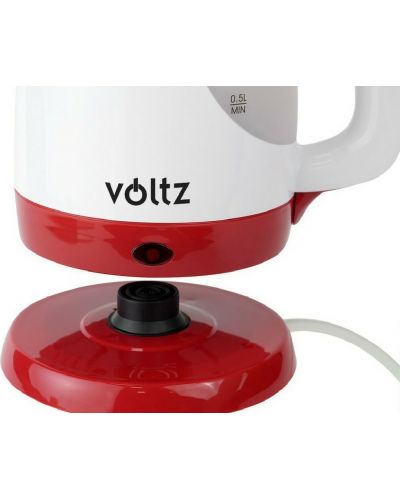 Електрическа кана - Voltz V51230F, 1300W, 0.9 l, бяла/червена - 2