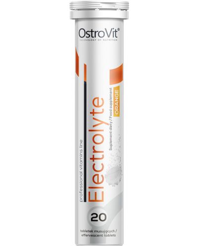 Electrolyte, портокал, 20 ефервесцентни таблетки, OstroVit - 1