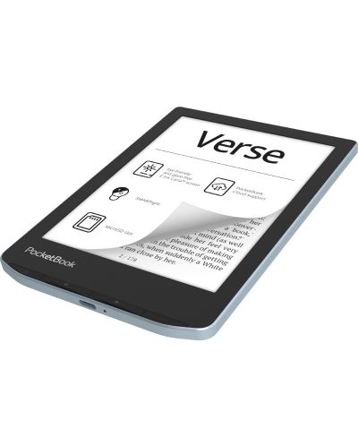Електронен четец PocketBook - Verse, 6'', 512MB/8GB, Bright Blue - 2