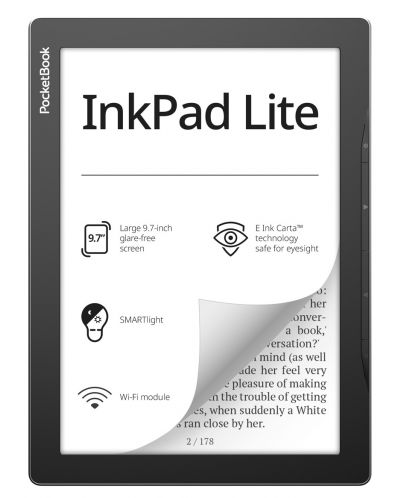 Електронен четец PocketBook - Ink Pad Lite Touch, 9.7", сив - 1