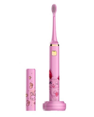 Електрическа четка за зъби IQ - Kids Pink, 2 накрайници, розова - 1