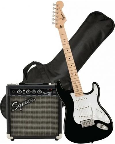 Комплект китара с аксесоари Fender - Squier Sonic Stratocaster Pack, черен - 1
