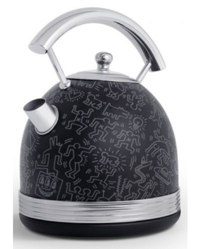 Електрическа кана Schneider - Keith Haring, 2200 W, 1.7 l, черна - 2