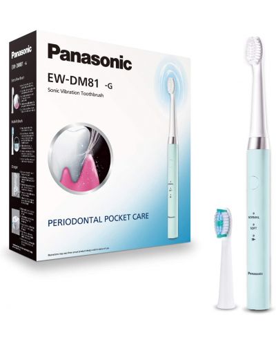Електрическа четка за зъби Panasonic - EW-DM81-G503, 2 накрайници, зелена - 4