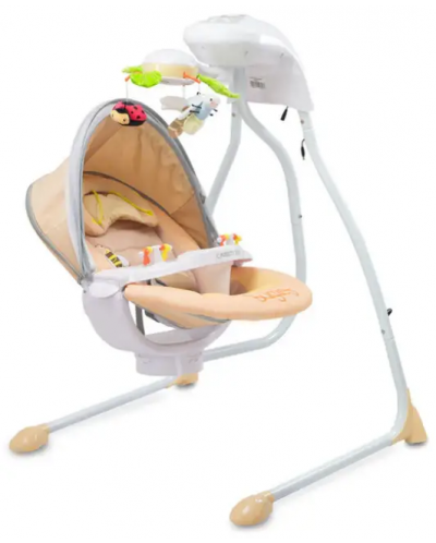 Електрически шезлонг и люлка Caretero - Bugies, Beige  - 3