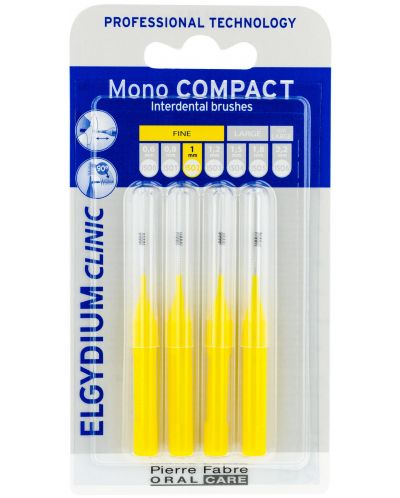 Elgydium Clinic Интердентални четки Mono Compact, ISO 2, 4 броя, жълти - 1